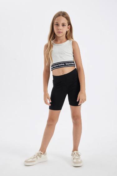Girl Crew Neck Crop Top