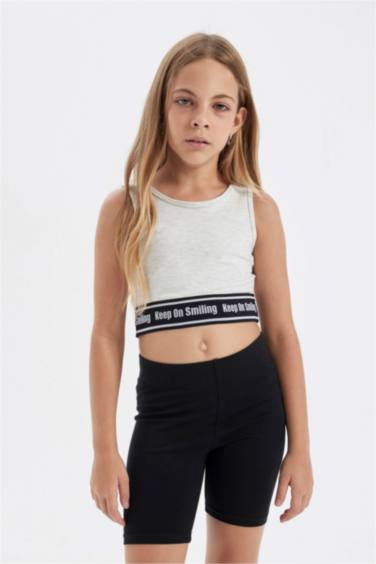 Girl Crew Neck Crop Top