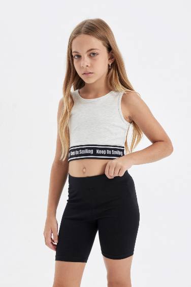 Girl Crew Neck Crop Top