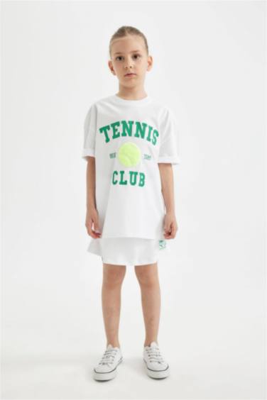 Girl Oversize Fit Printed Short Sleeve T-Shirt