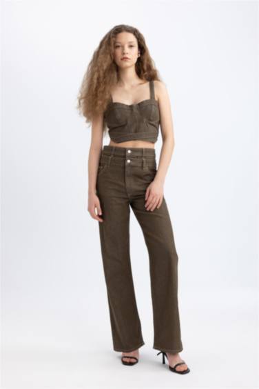 90's Wide Leg High Waist Long Jeans
