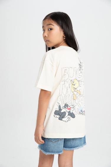 Girl Looney Tunes Oversize Fit Crew Neck T-Shirt