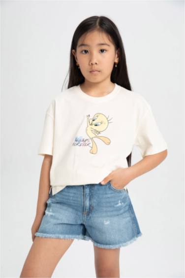 Girl Looney Tunes Oversize Fit Crew Neck T-Shirt