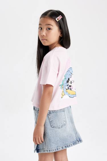 Girl Disney Mickey & Minnie Crew Neck Short Sleeve T-Shirt