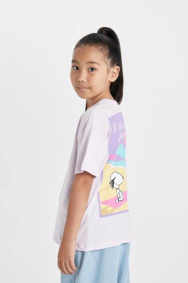 Girl Snoopy Relax Fit Crew Neck Short Sleeve T-Shirt