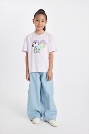 Girl Snoopy Relax Fit Crew Neck Short Sleeve T-Shirt