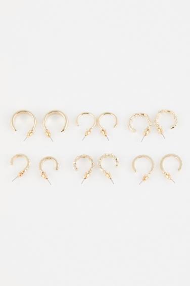 حلق حريمي ذهبي دائري - 6 قطع