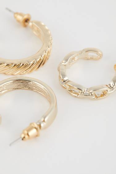 حلق حريمي ذهبي - 3 قطع