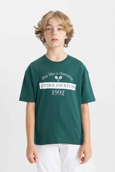 Boy Oversize Fit Crew Neck Printed T-Shirt