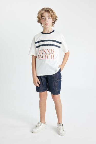Boy Oversize Fit Crew Neck Printed T-Shirt