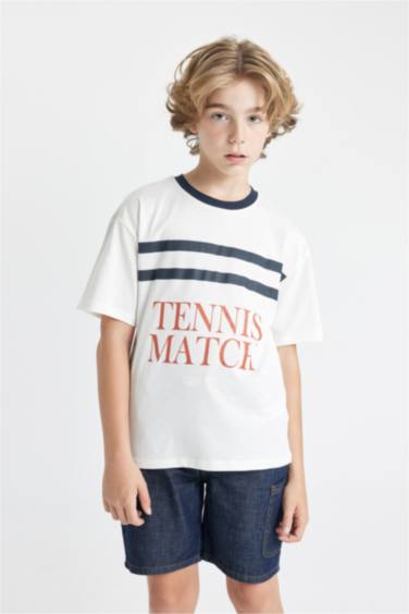 Boy Oversize Fit Crew Neck Printed T-Shirt