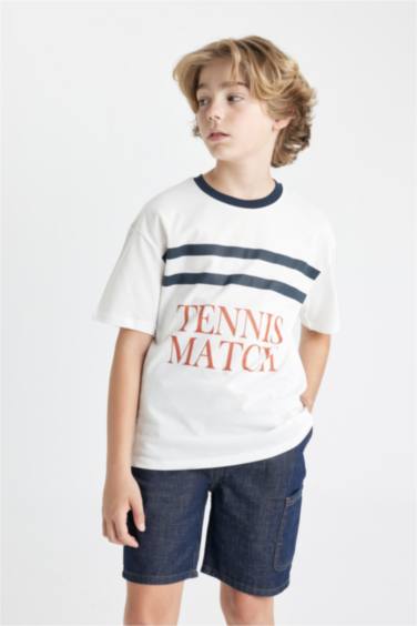 Boy Oversize Fit Crew Neck Printed T-Shirt