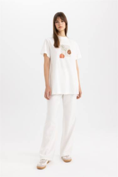 تونيك نص كم قصة عادية برقبة مستديرة