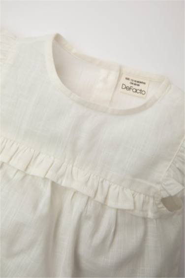 Baby Girl Flared Poplin Blouse Floral Shorts 2 Piece Set