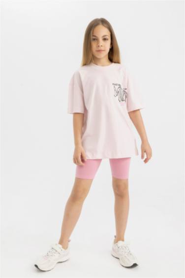 تيشيرت بناتي نص ردن اوفر سايز