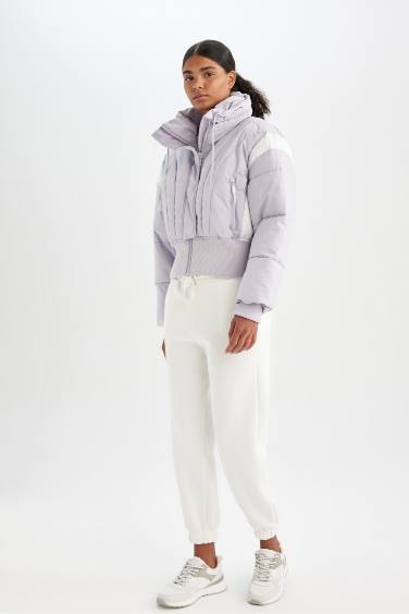 Дутая куртка водоотталкивающая ветрозащитная с воротником, DeFactoFit