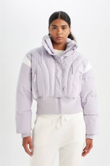 Дутая куртка водоотталкивающая ветрозащитная с воротником, DeFactoFit