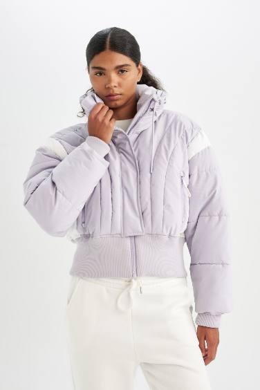 Дутая куртка водоотталкивающая ветрозащитная с воротником, DeFactoFit