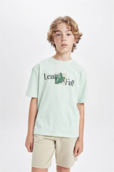 تيشيرت نص ردن ولادي اوفر سايز بياخة مستديرة