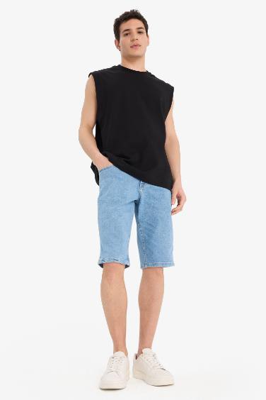 Cotton Boxy Fit Printed Crew Neck Tank Top