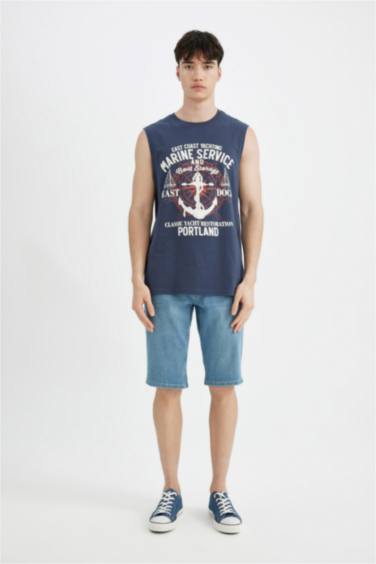 Débardeur à imprimé à col rond Coupe regulière