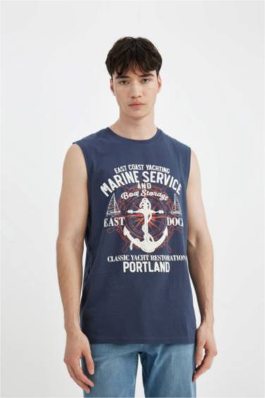 Débardeur à imprimé à col rond Coupe regulière