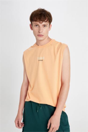 Boxy Fit Printed Crew Neck Tank Top