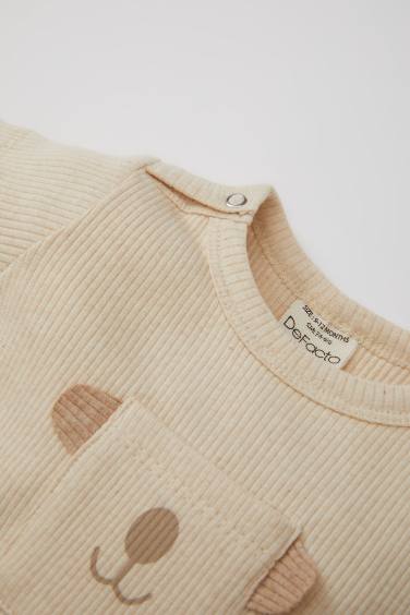 طقم بيبي اولادي مضلع قصة عادية - 3 قطع