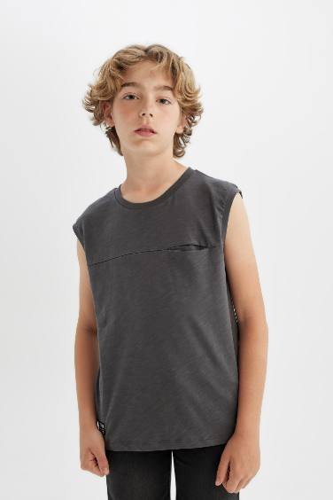 Boy Boy Crew Neck Sleeveless T-Shirt