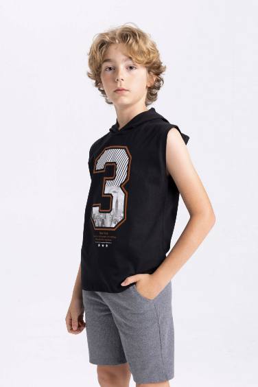 Boy Hooded Sleeveless T-Shirt