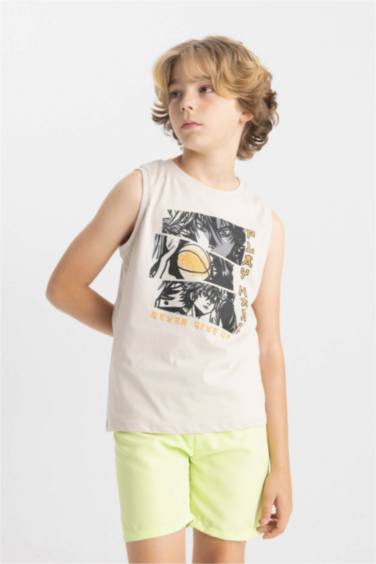 Boy Crew Neck Printed Sleeveless T-Shirt