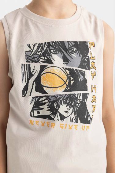 Boy Crew Neck Printed Sleeveless T-Shirt