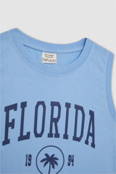 Boy Crew Neck Printed Sleeveless T-Shirt