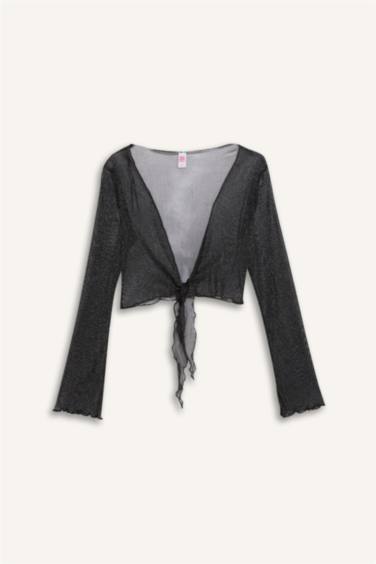 Boléro de Plage Noué en Tissu Brillant