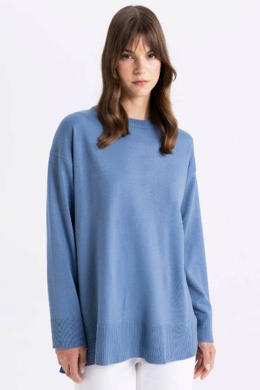 Regular Fit Crew Neck Pullover Tunic