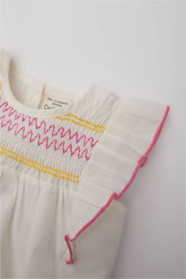 Baby Girl Crew Neck Voile Shirt