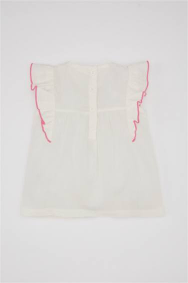 Baby Girl Crew Neck Voile Shirt