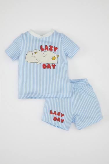 Baby Boy Striped Cotton 2 Piece Pajama Set