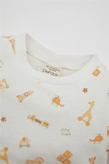 Baby Boy Safari Printed Cotton 2 Piece Pajama Set