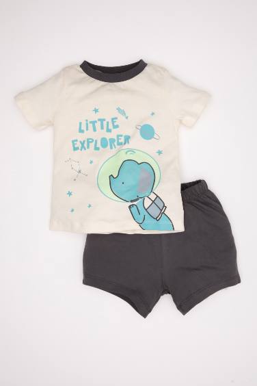 Baby Boy with Glow in the Dark Printed 2 Piece Pajama Set