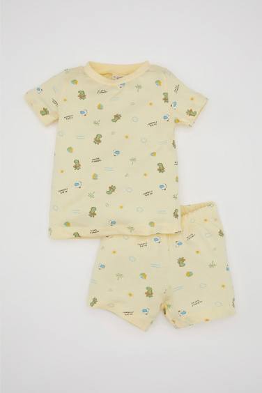 Baby Boy Dinosaur Printed Cotton 2 Piece Pajama Set