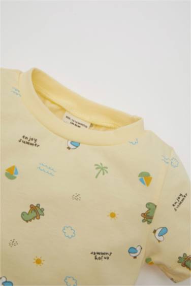 Baby Boy Dinosaur Printed Cotton 2 Piece Pajama Set