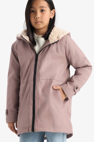Girl Waterproof Hooded Rain Jacket