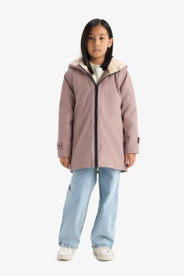 Girl Waterproof Hooded Rain Jacket