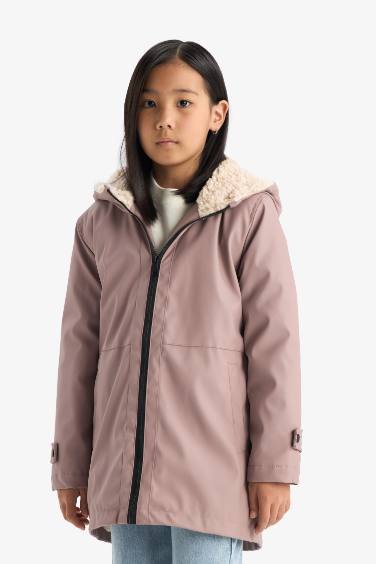 Girl Waterproof Hooded Rain Jacket