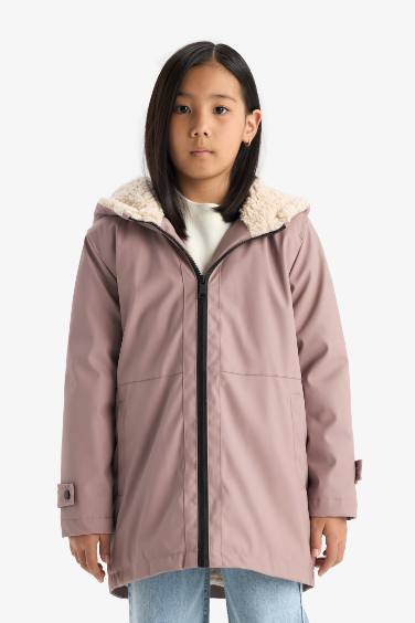 Girl Waterproof Hooded Rain Jacket
