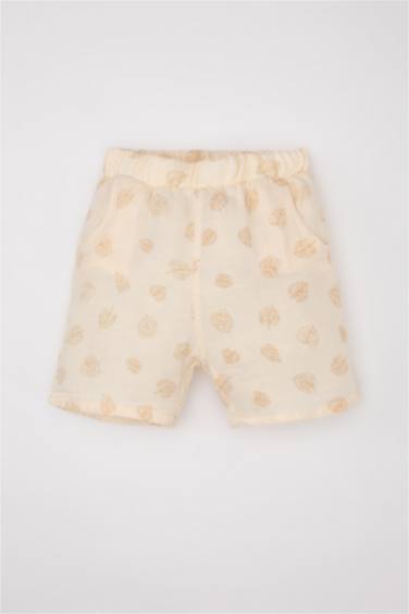 Baby Boy Muslin Patterned Shirt Shorts 2 Piece Set