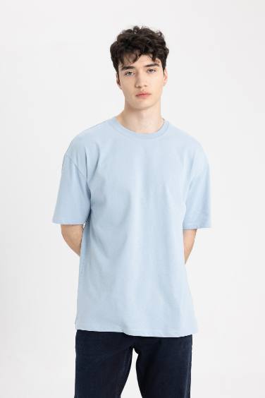 Boxy Fit Crew Neck Basic T-Shirt