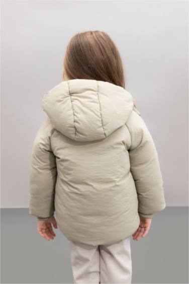Baby Girl Hooded Waterproof Soft Furry Puffer Jacket