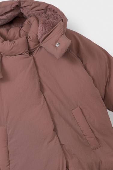 Baby Girl Pockets Hooded Puffer Jacket